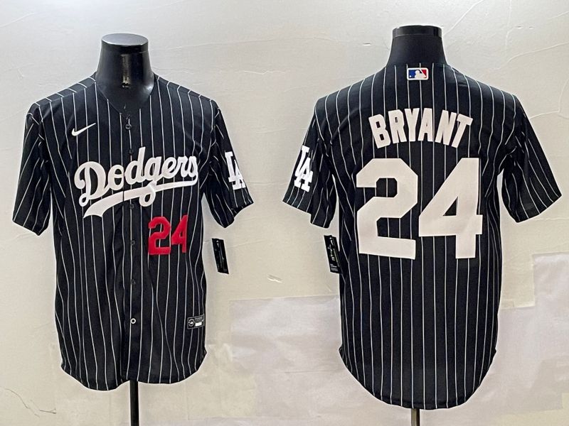 Men Los Angeles Dodgers #24 Bryant Black Stripe Jointly Name 2025 Nike MLB Jersey style 13